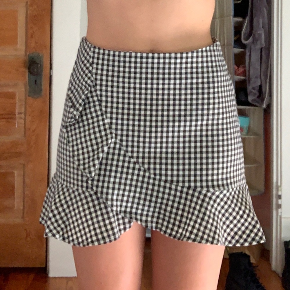 Gingham Ruffle Skirt